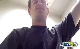 Amateur sweetie Jerking His humongous dong